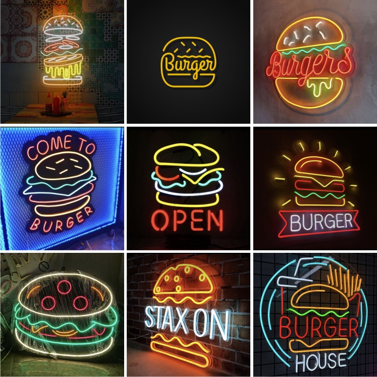 LNS-303 Burgers n Hot Dogs LED Neon Signs Malaysia Ready Stock CUSTOM MADE IN MALAYSIA